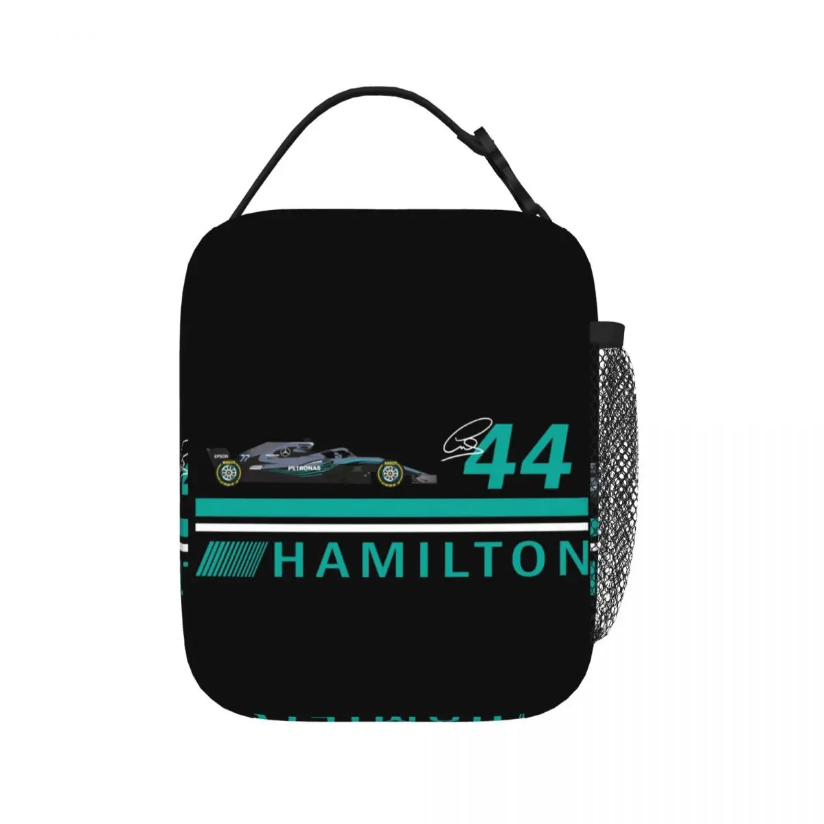 Lewis hamilton almoço sacos isolado almoço tote portátil bento caixa à prova de vazamento sacos de piquenique para mulher trabalho crianças escola