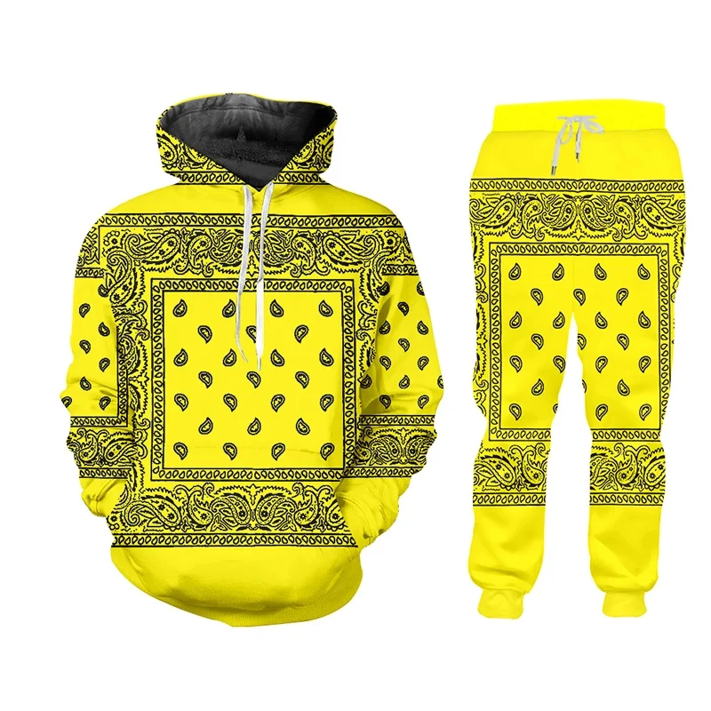 Heiße Paisley Grafik Cashew Blumen Frauen/Männer 2 Stück Set Jogger 3d Hose Hoodie rot schwarz Männer Trainings anzug Jogging hose Hoody Streewear