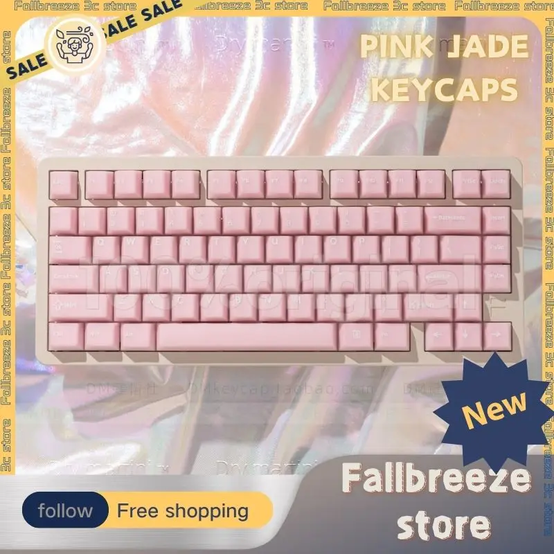 Pink Jade R2 Theme Keycap Set 162key PBT 87/75/98 Translucent Keyboard Cap Custom Cherry Profile Key Cap for Mechanical Keyboard