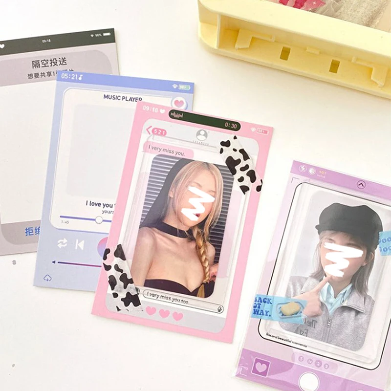 10Pcs INS Kpop Paper Card Back Photocard Holder Packaging Gift DIY Idol Photo Small Card Decorative Material