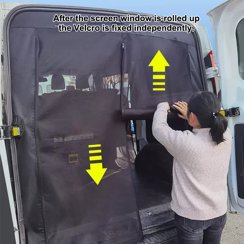 Universal Size Rear Door Flyscreen Mosquito Net With Center Zipper Closure Anti-Mosquito Net For Ford Transit Custom 2012-Onward