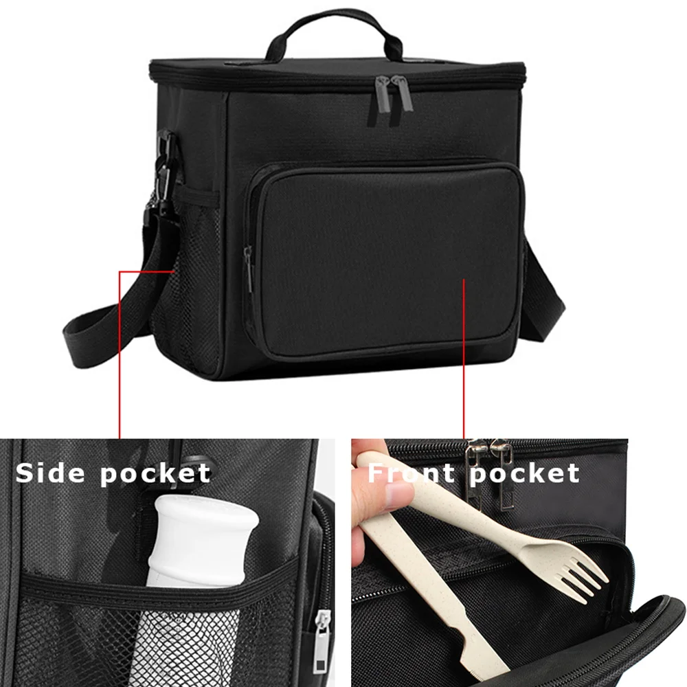 Cooler Box Thermal Organizer Handbag Portable Shoulder Lunch Bag Waterproof Insulated Bags for Men and Women Food Printing