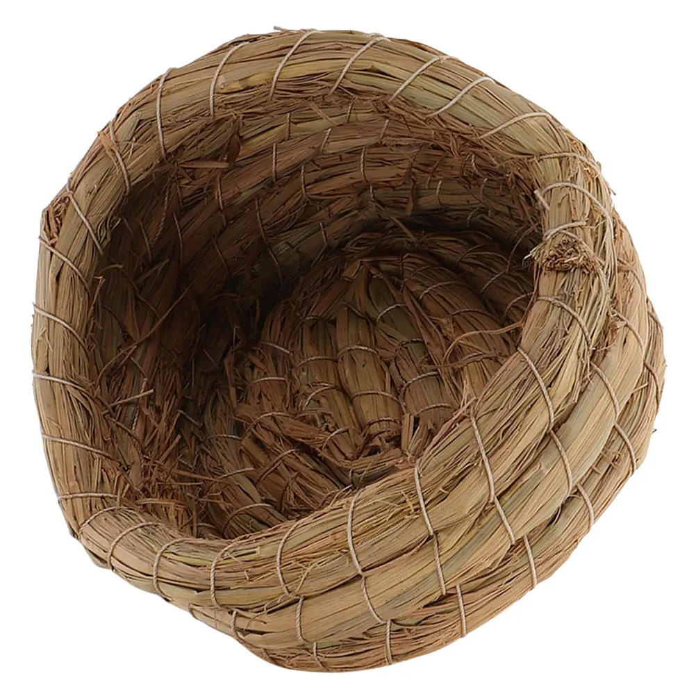 

1pcs Woven Straw Chicken Nest For Coop Bed Small Pet Sleeping Hut Breeding Shelter Handmade Rattan Bird Nest