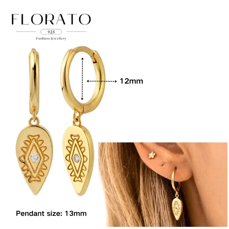 Women's 925 Sterling Silver Evil Eye Zircon Earrings