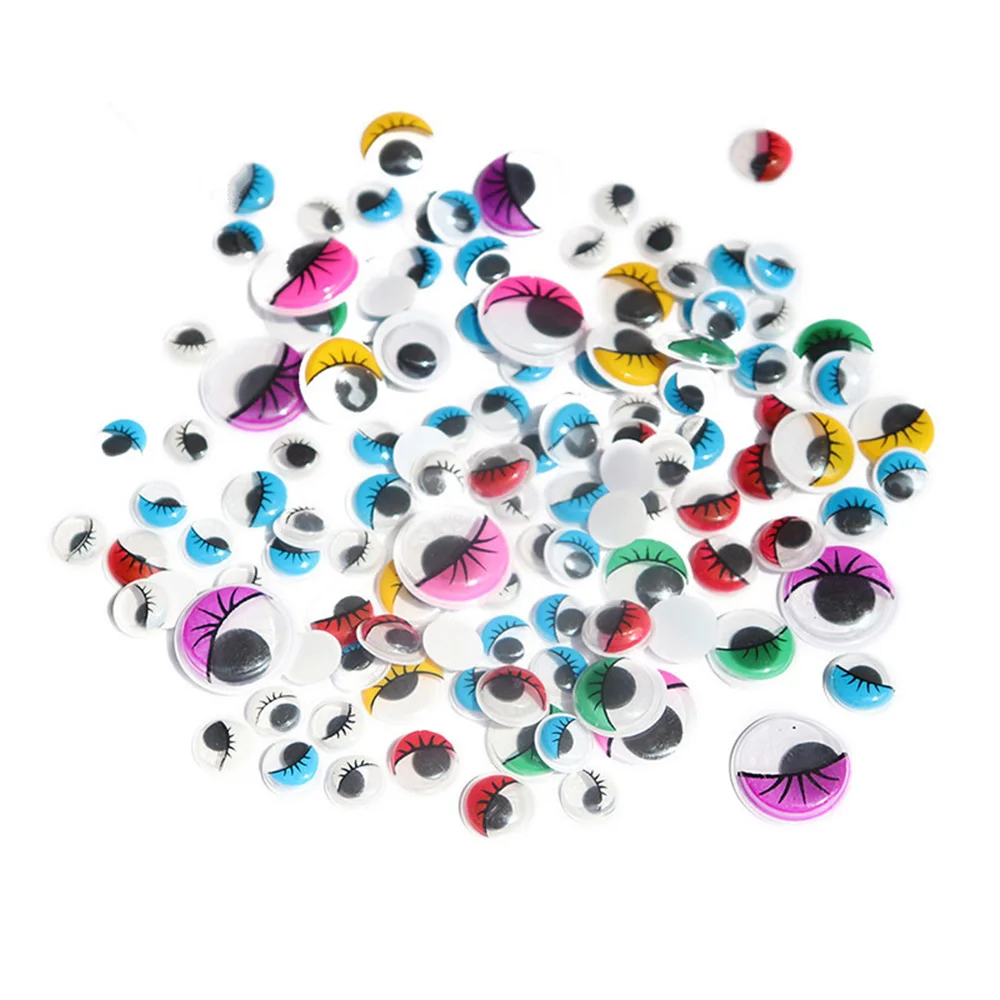 Eyeball Stickers DIY 135PCS Doll Eyes Simulation Model Dolls Colorful Movable Eyes With Adhesive Backing Home Decor Crafts