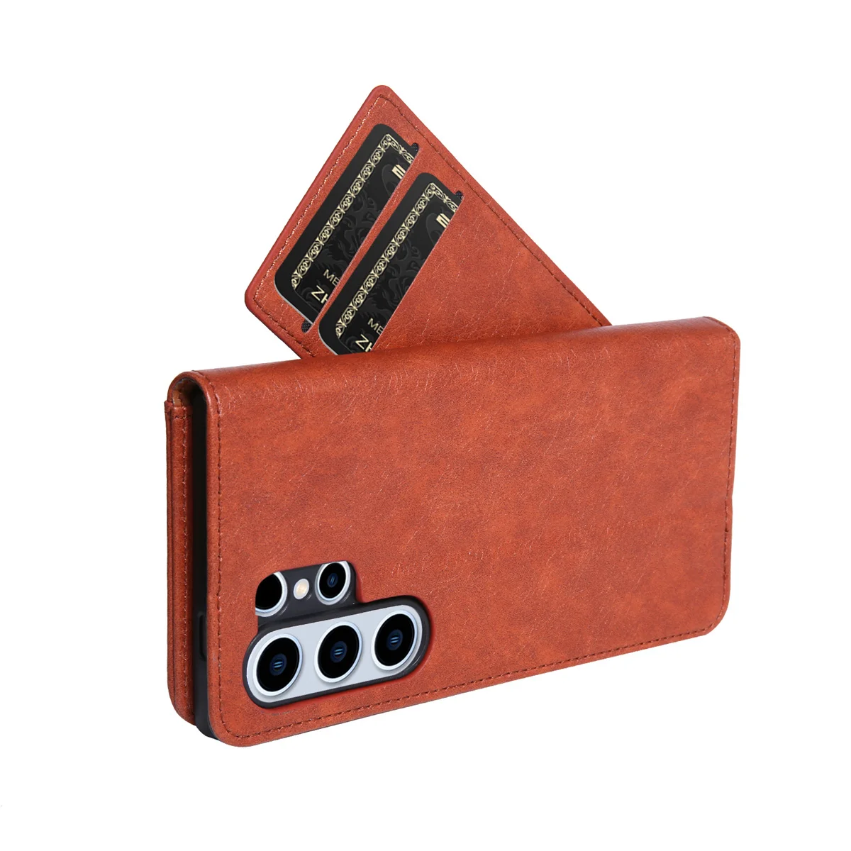 CMAI2 高級カードポケット付きビジネスレザーケース Galaxy S25 Ultra S8 S9 S10 S20 S21 S22 S24 Plus S23 FE用 マグネット式フリップカバー