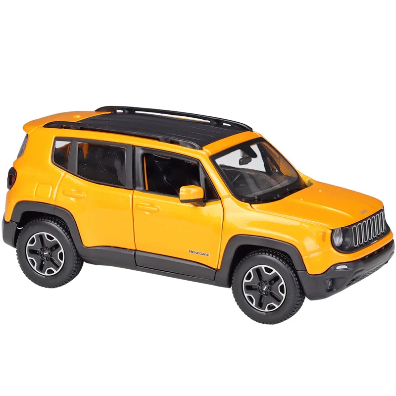 Maisto 1:24 Jeep Orange Renegade Scale JEEP Liberty Diecast Simulated Off-road SUV Alloy Finished Car Model Collectible Toy Gift