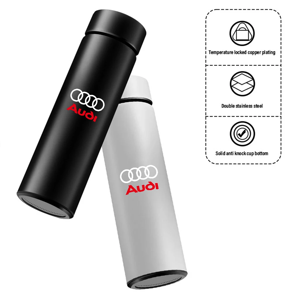 1pc Thermos Bottle Smart Cup With Temperature Display 304 Stainless Steel Vacuum Insulated Intelligent Cup For Audi S Line A1 A2