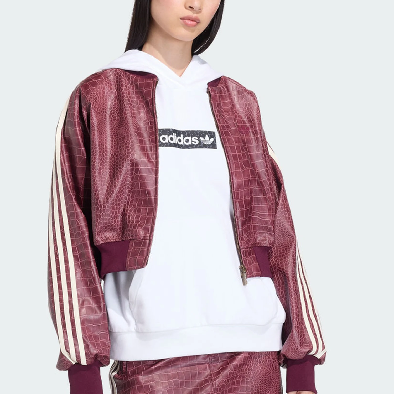 

Adidas Authentic Three Leaves Women's Stand Collar Zipper Trend Jacket Jacket KD8792