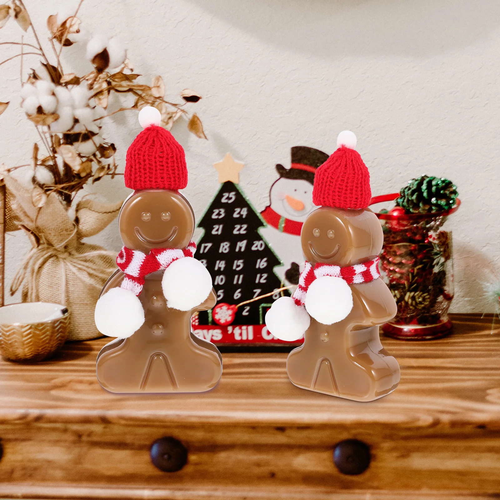 

1Set Christmas Beverage Bottle Gingerbread Design Cute Juice Container Refillable Portable Leak Proof Drinking Bottle for Kids