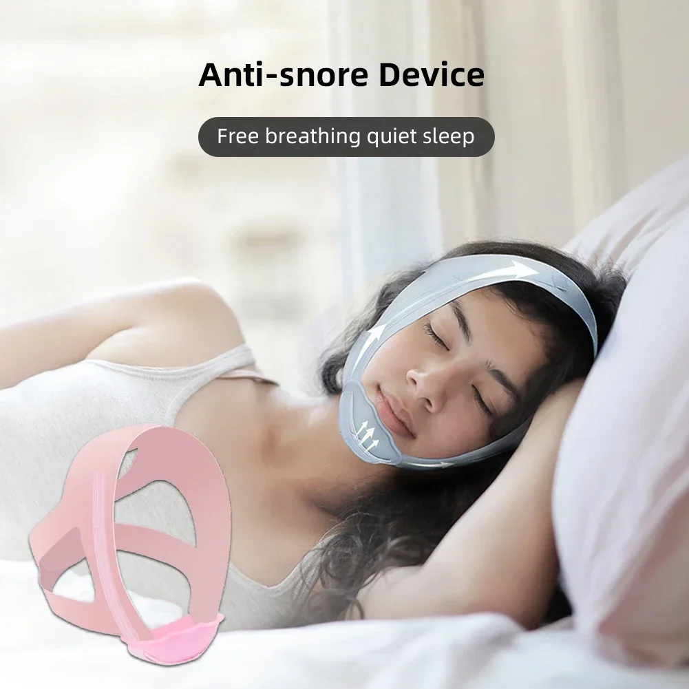 1pc Anti Snore Stop Snoring Chin Strap Belt Anti Apnea Jaw Solution Support Woman Man Health Sleeping Personal Health Care Tools