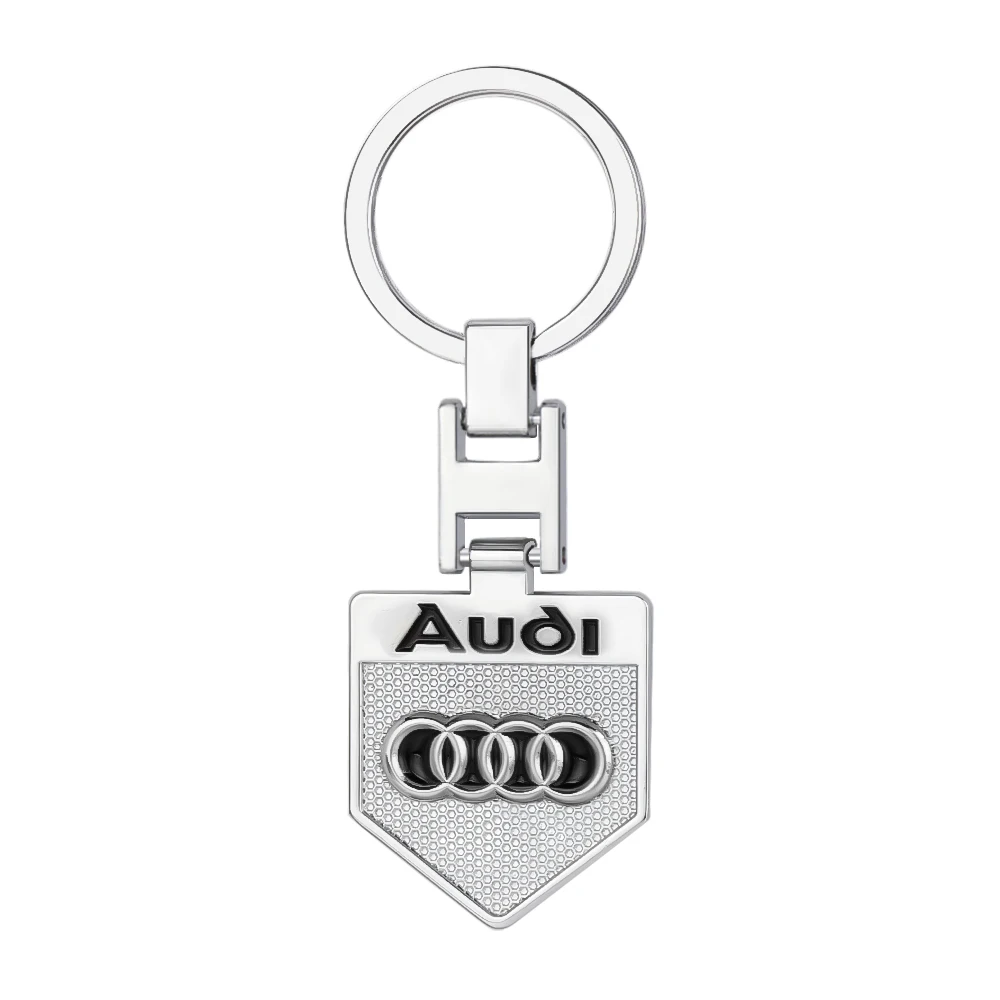 Car Metal Keychain Leather Key Ring Badge Braided Rope Key Case Gifts For Audi SLine A5 A3 A4 RS A6L A7 A4L Q5 Q7 Q3 TT A6 C7 R8