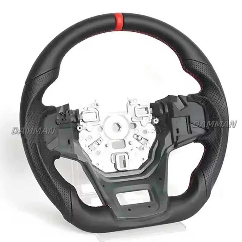 Full Leather Car Steering Wheel Designed For Ford Bronco 2021 2022 2023 2024 Perforated Leather Steering Wheel Car Accessories