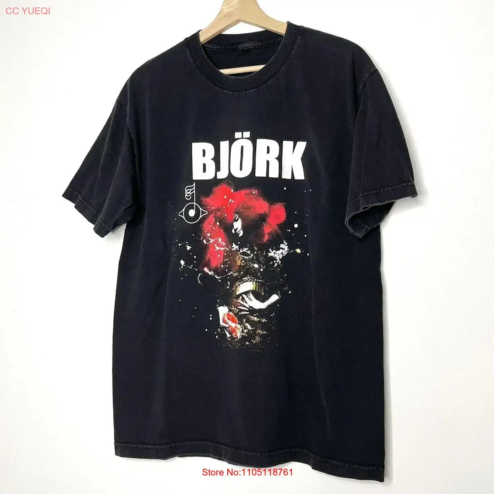 Bjork Biophilia album T Shirt 90s basic black tee Size S 5XL NH14336 vintage Washed graphic designer clothes Slightly Versatile