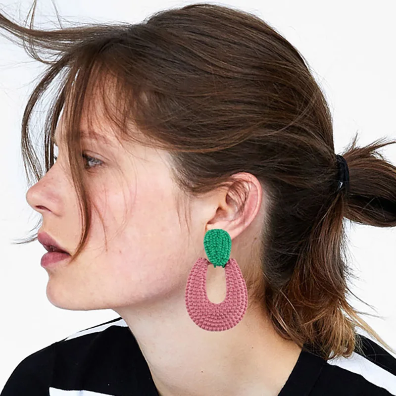 Foreign trade hot-selling new earrings, fashionable trendy alloy earrings 6 colors, source manufacturer of cross-border accessor