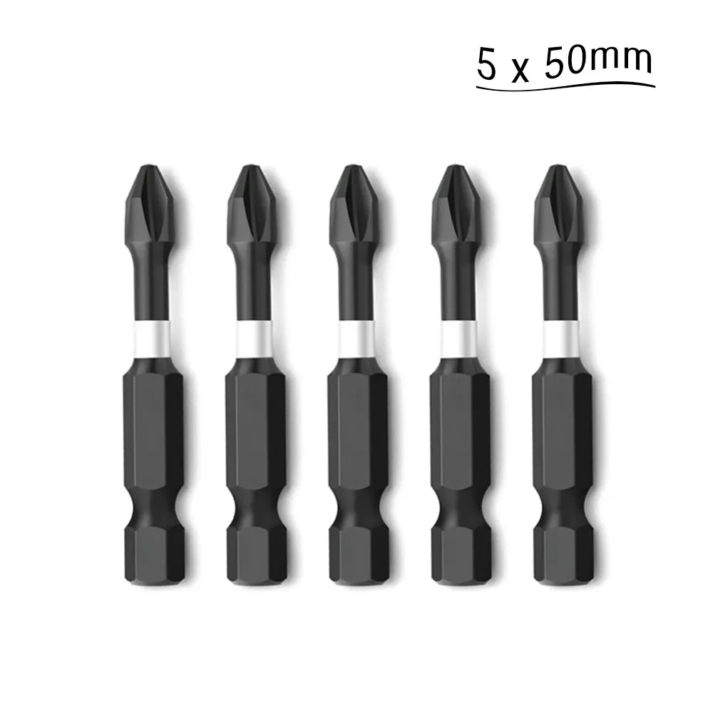 Binoax 2/5/10Pcs 50mm PH2 S2 Impact Electric Screwdriver Bits Set Strong Magnetic Cross Bit Drill Head