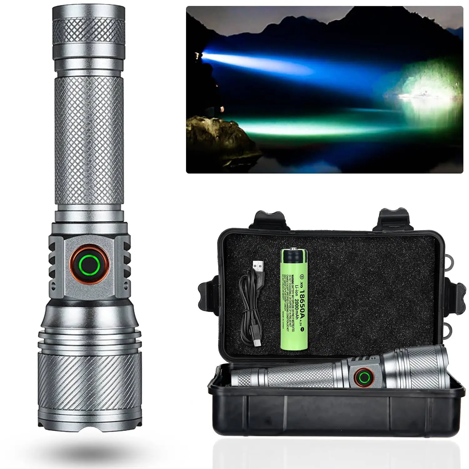 

LED Flashlight,Ultra Bright 1000 Lumens,IPX4 Waterproof,Rugged Metal Flash Light for Outdoors,Emergency Power Outage LED Torch