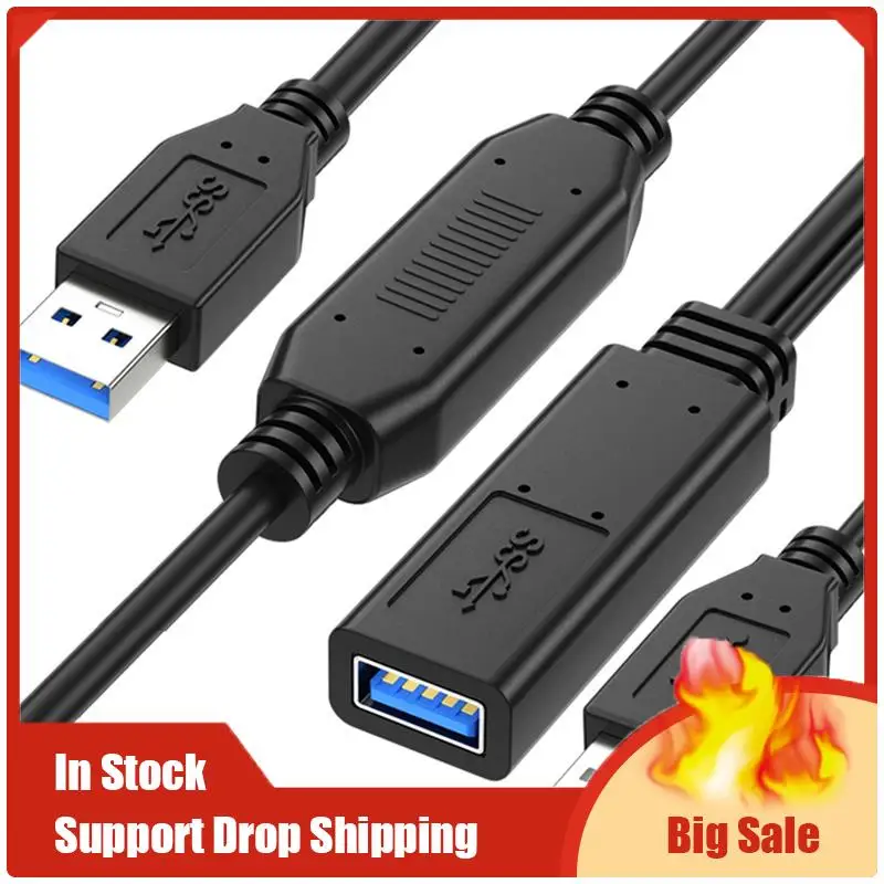 USB 3.0-Verlängerungskabel, Stecker auf Buchse, aktives Verlängerungskabel, USB-Repeater mit Signalverstärker, 49,2 Fuß/15 Meter, langlebig