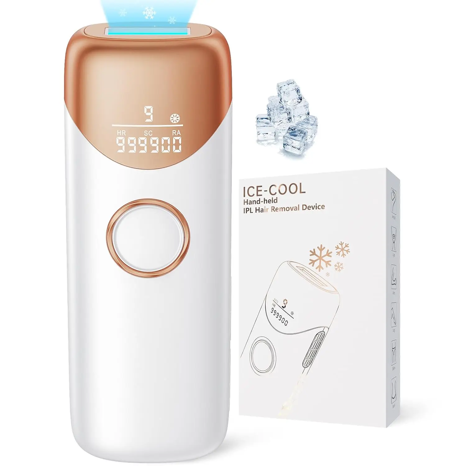 

999000 Flash Laser Epilator IPL Hair Removal For Men and Women Body Beauty Care 5℃ Ice Cooling,3-1 Painless Hair Removal Device