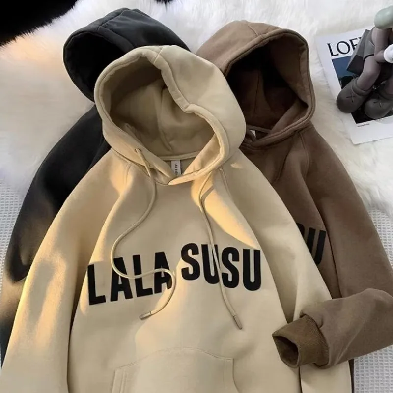 

2024 Hiphop Basic Pullover Man Clothing Couple Clothing Oversized Y2K Men Casual Streetwear Hoody Print Letter Oversized Casual