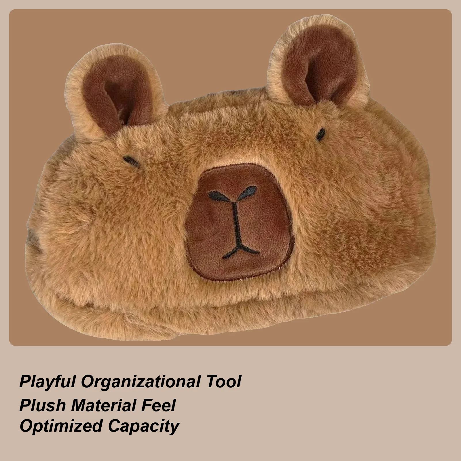 Милый плюшевый пенал с капибарой, косметичка, чехол для ручек, большая вместительная сумка-карандаш, школьные принадлежности, коробка для канцелярских принадлежностей