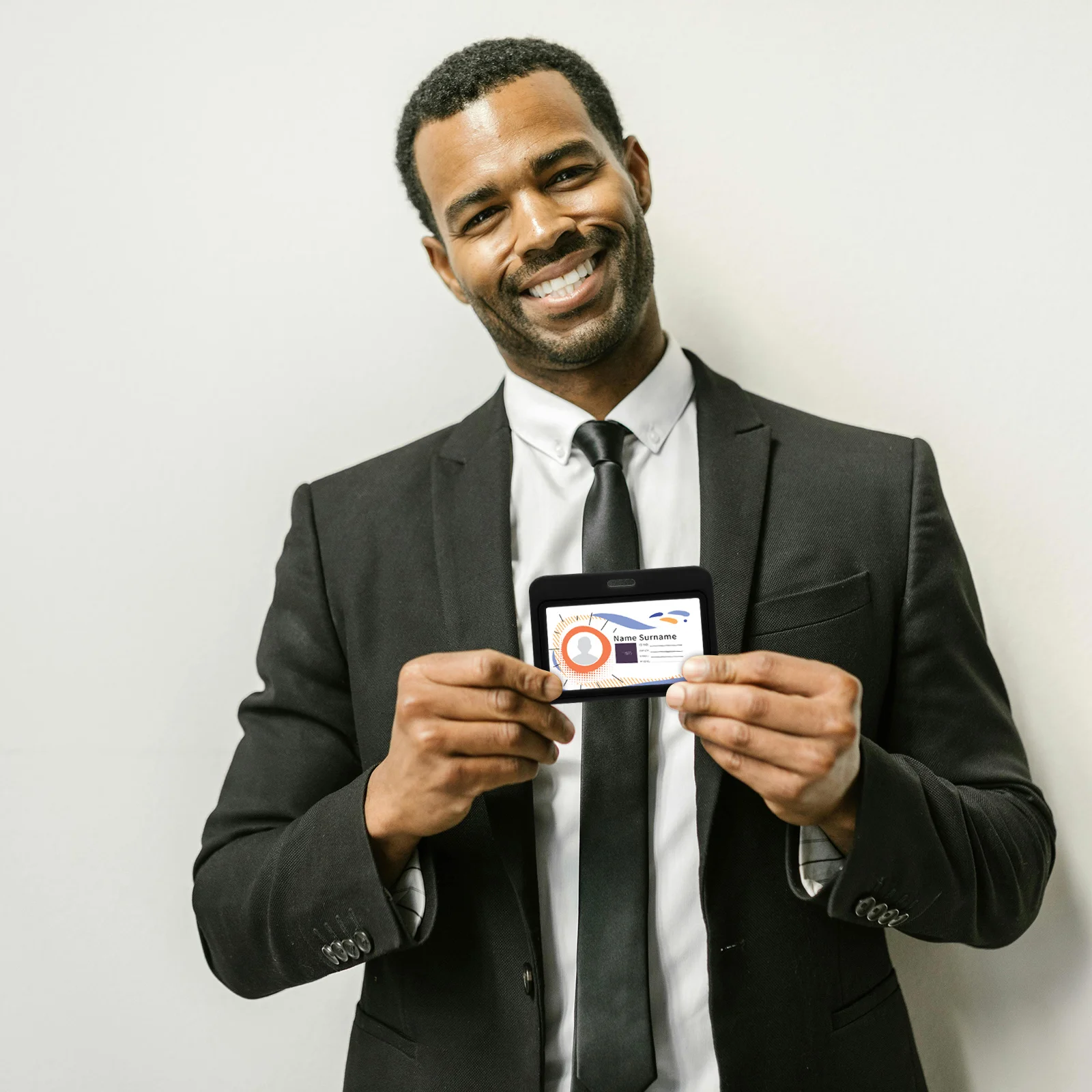 

12Pcs Dual Transparent Windows Stylish Horizontal Id Card Holder Badge Case for Office and School Use Double Sided Card Holder