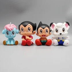 10cm Anime Astroboy Mighty Atom Leo Figurka Tetsuwan Atom Action Figures Pvc Adhesive Collection Sitting Statue Toy Gift