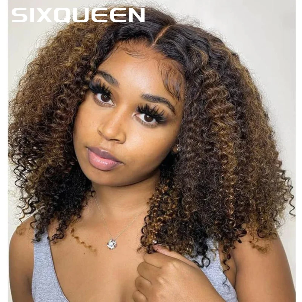 

Парик-боб с HD-кружевной застежкой 5x5, без клея, с глубокими волнами, омбре, с мелированием, 100% натуральные человеческие волосы, короткий, кудрявый, медово-русый, цветной парик