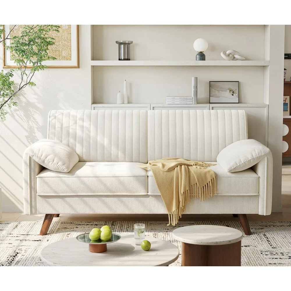 أريكة بمقعدين من الشنيل ذات مقعد عميق للجلوس المريح في غرفة المعيشة