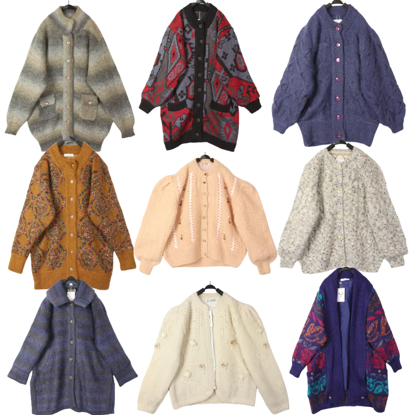 

Vintage Handmade Loose Women's Cashmere Sweater Japanese Style Forest System Lazy College Girl's Knitwear Floral Pattern