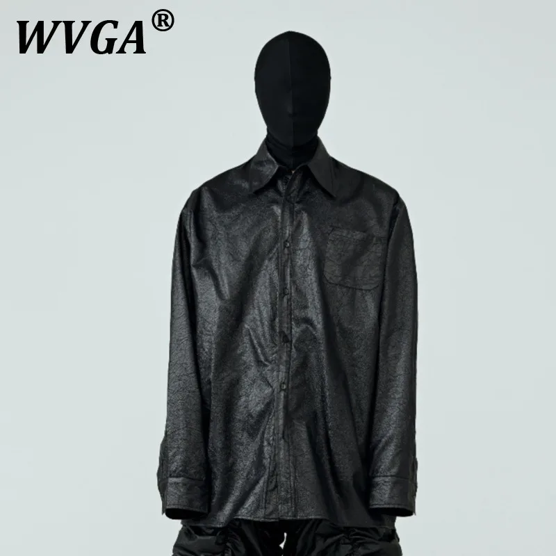 

WVGA Spring Autumn New Men Tide High Street Twisted Long Sleeve Shirts Pleated Coated Dark Niche Loose Chic Casual Top Ins W8340