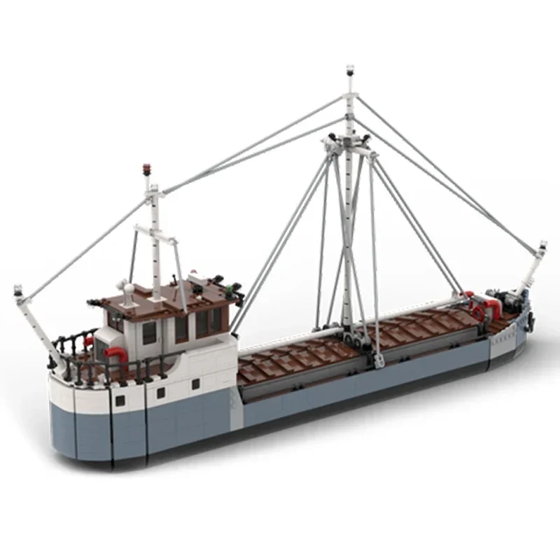 Moc อาคารอิฐอ่าวขนส่งเรือรุ่น Bay Cargo เรือเทคโนโลยี Modular Blocks ของขวัญของเล่นเด็ก DIY ชุดประกอบ