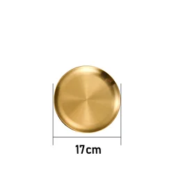1/2/4/6Pcs 17cm Round Plate Rust-Proof Stainless Steels Plate Stackable Food Serving Plate for Dessert BBQ Camping Dishes Home