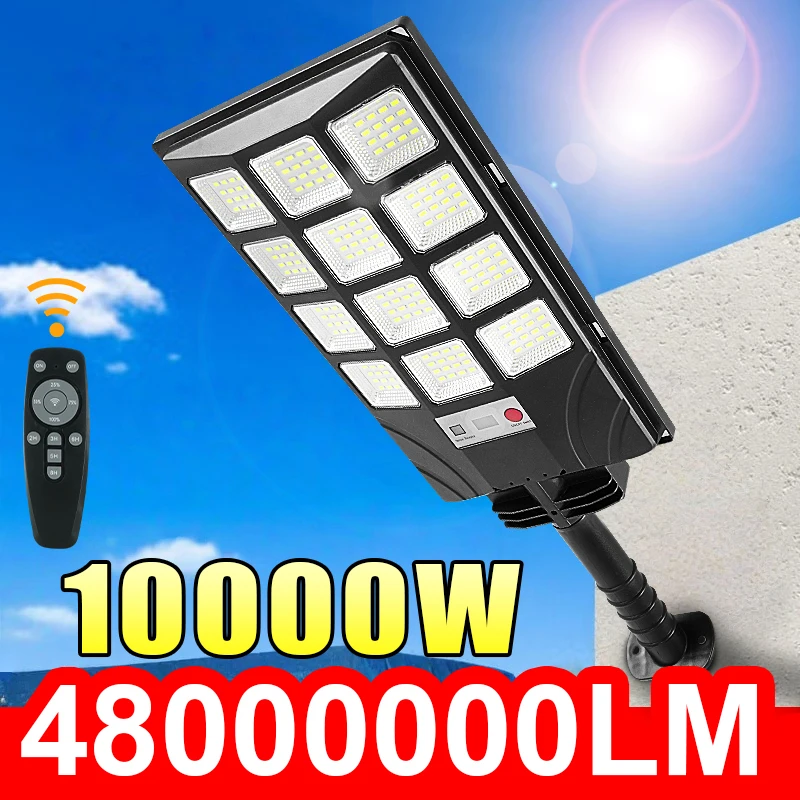48000000LM Super Bright LED Solar Light 10000W Powerful Outdoor Solarlights With Motion Sensor Solar Lamp Street Garden Lantern