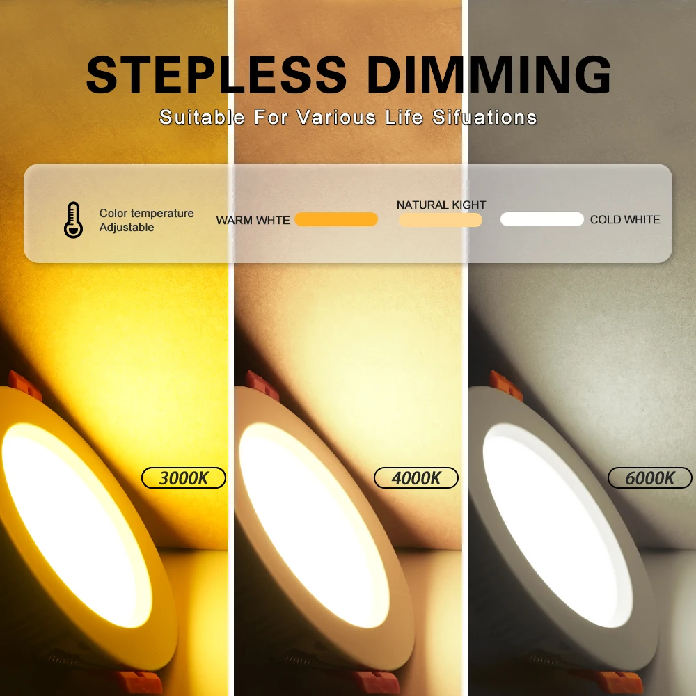 DBF – Spot lumineux LED encastrable pour le plafond, éclairage d\'intérieur, luminaire de plafond, 3/5/7/9/12/15/18W, ac 220v