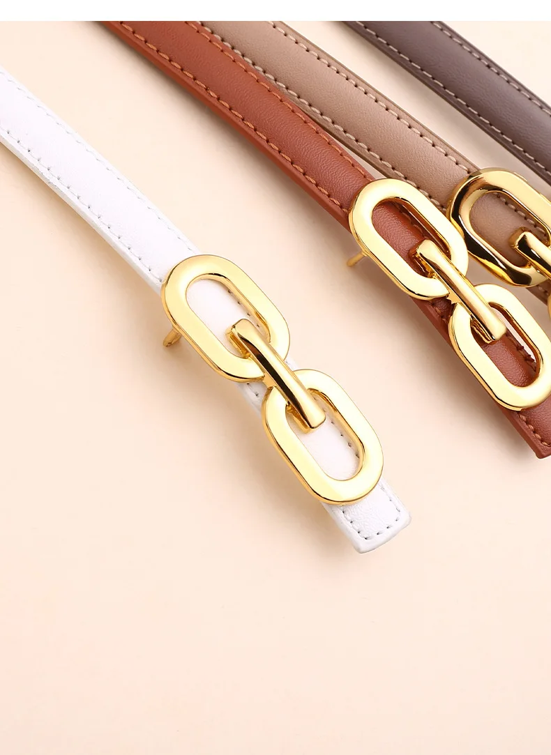 Hochwertiger Damengürtel; Feine und leichte Luxus-Modeaccessoires; Ledergürtel für Damen; Vielseitiger 8-förmiger Gürtel für – Detail 23