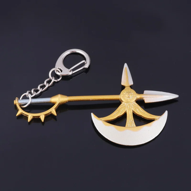 Seven Anime Deadly Sins Keychain Necklace HawkMeliodas Brooch Bracelet Axe Knife Pendant Keyring for Women Men Jewelry Souvenir