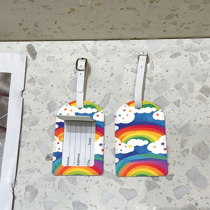 Rainbow Cloud Pattern Luggage Tag Used for Quick Identification and Decoration of Luggage Very Suitable for Travel Bag Suitcases