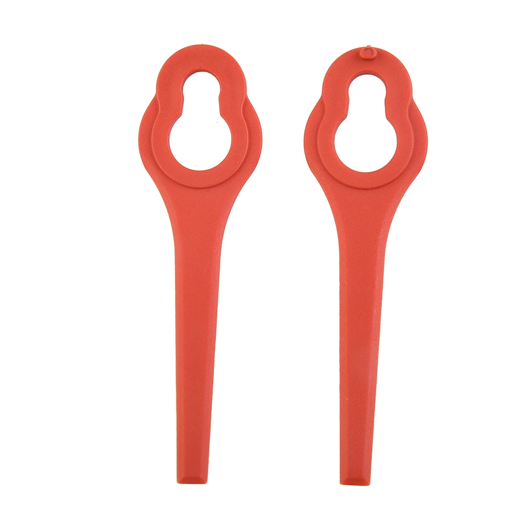 

Cordless 10pcs Mower Blades Red 9.5x2.8cm 95mm In Length Plastic Mower Blades Highly Match The Original Equipment