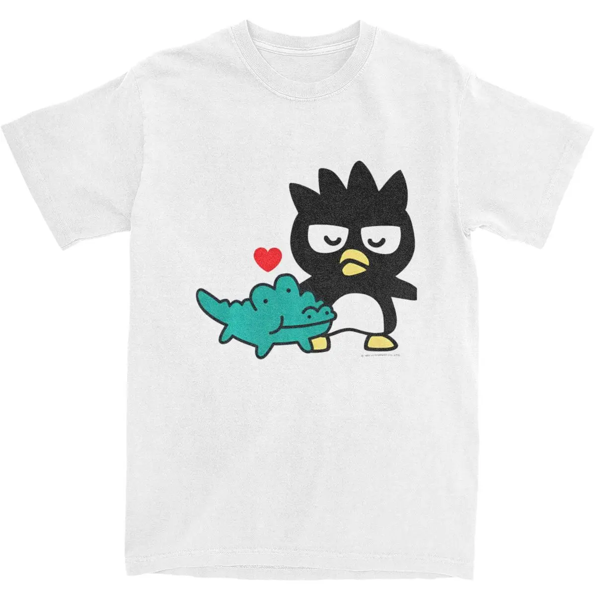 Badtz Maru Love With Crocodile T-Shirt Man Vintage 100 Cotton T Shirts Summer Crew Neck Tee Shirt Custom Logo Plus Size Tops