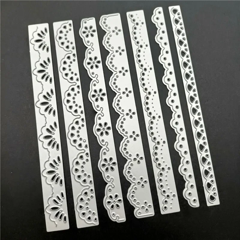 7Pcs/Set Lace Cutting Die Scrapbooking Die for DIY Album Paper Card Decorative Edge Frame Die Cut