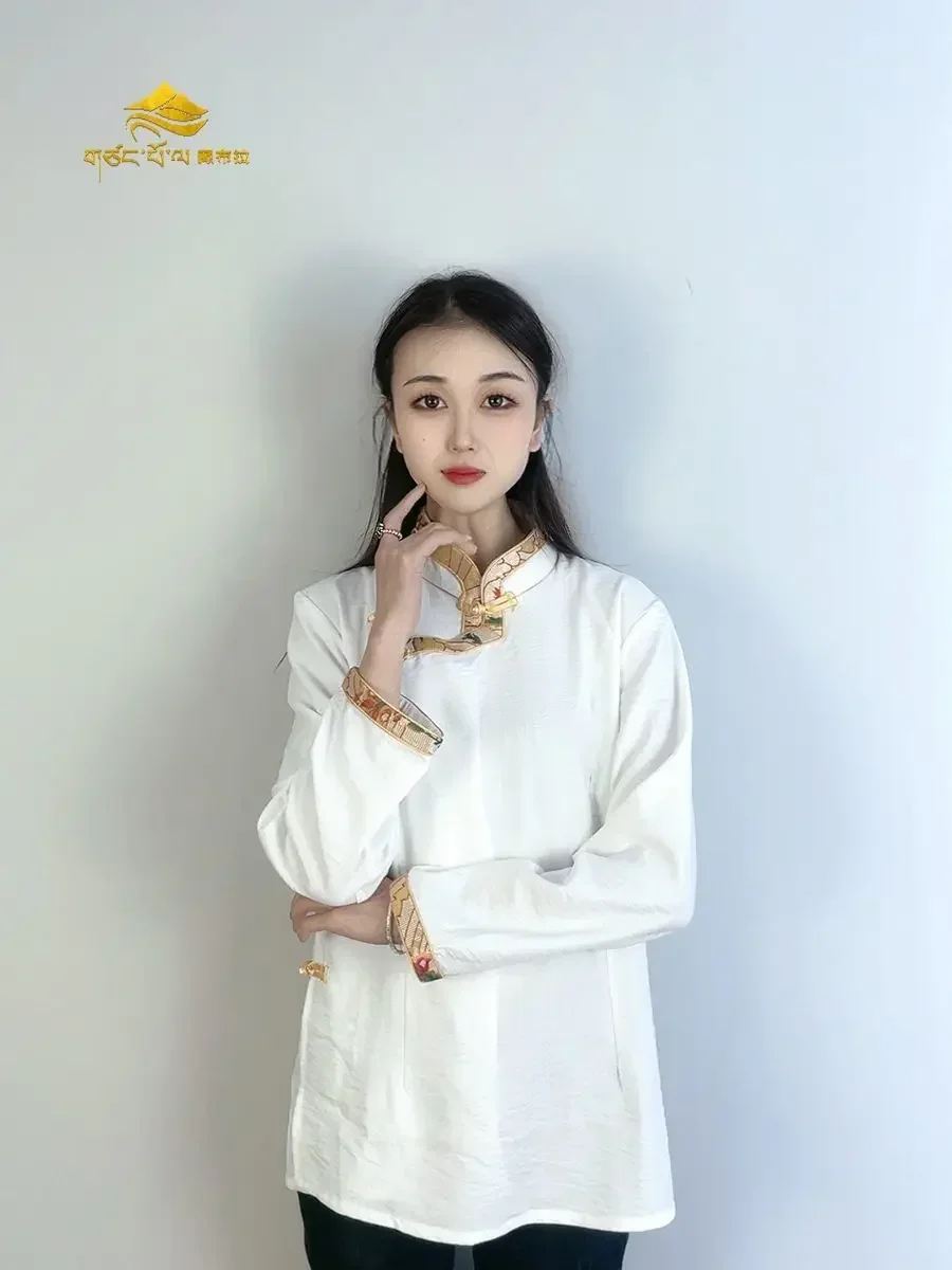 

Tibetan ethnic new clothing Tibetan women's photo Guozhuang shirt