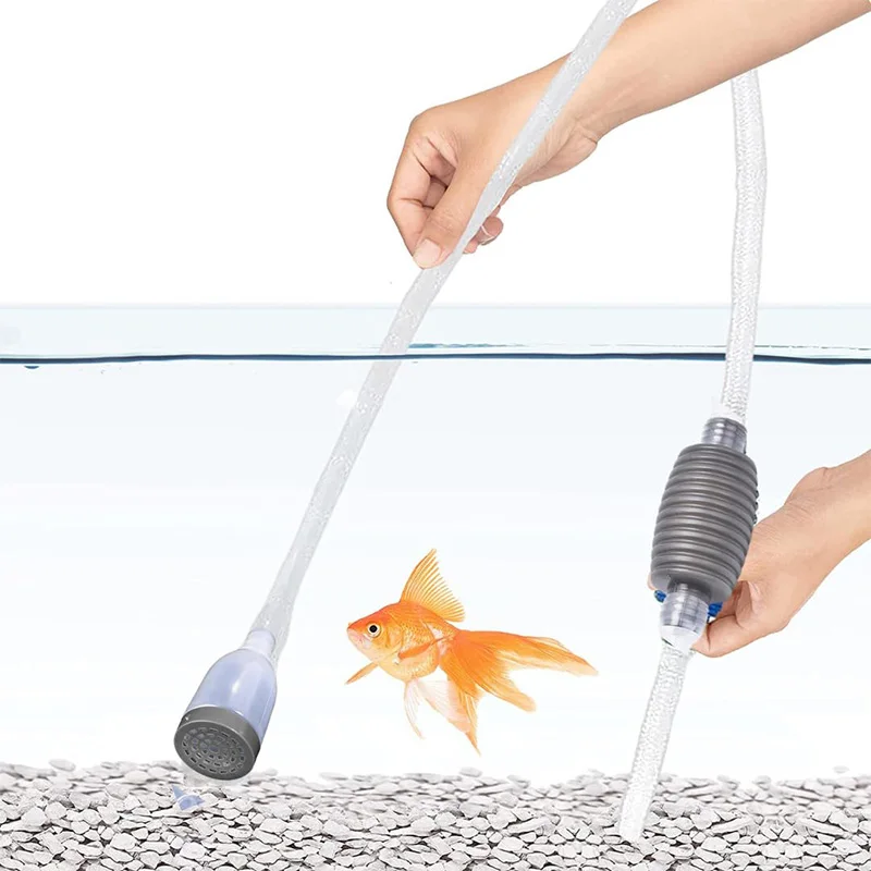 Premium Grey Aquarium Fish Tank Water Changing Syphon Pipe 1.5 Meter Flexible | Easy to Use Gravel Cleaner