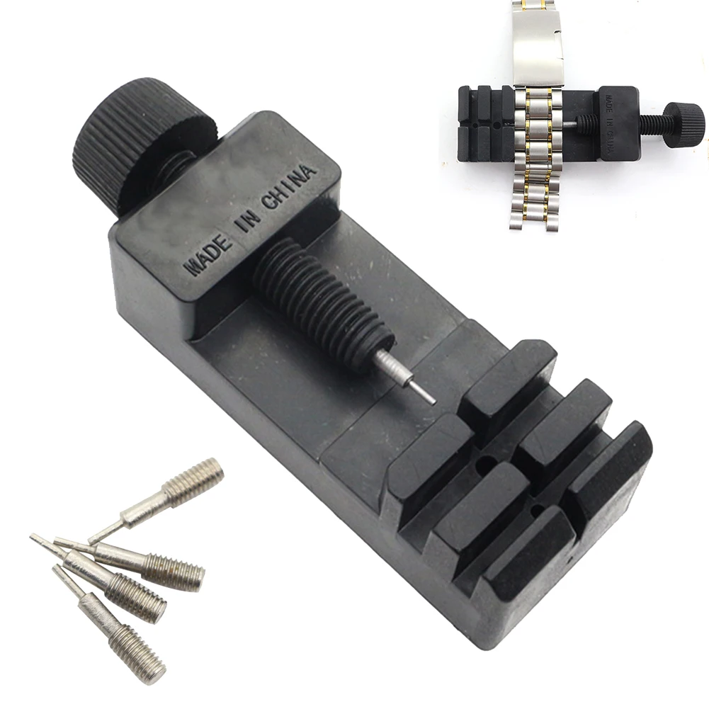Prático Watch Strap Link Pin Remover Set, ABS Ajustador, Facilmente Link Pin Opener, Plástico Preto, 78x28x20mm, Novo, 5pcs