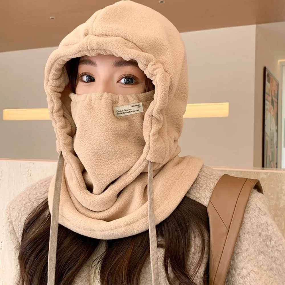 

Высококачественная флисовая зимняя велосипедная кепка на шнурке из акрилового волокна, спортивный нагрудник с капюшоном, цельный шарф, шапка