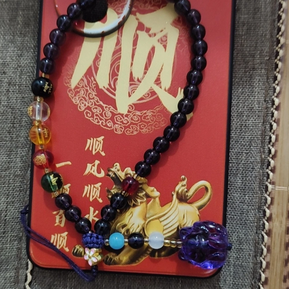 Amethyst series, good luck mobile chain, exquisite wrist accessory for girls, a high-end gift view 5