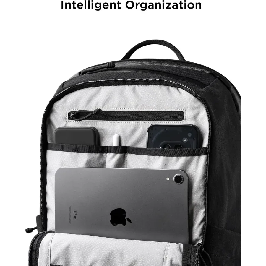 حقيبة ظهر ALPAKA Elements Pro 24L - حقيبة ظهر للكمبيوتر المحمول باللون الأسود تناسب كمبيوتر محمول مقاس 16 بوصة مع جيوب مزدوجة للزجاجات حقيبة ظهر للسفر للرجال