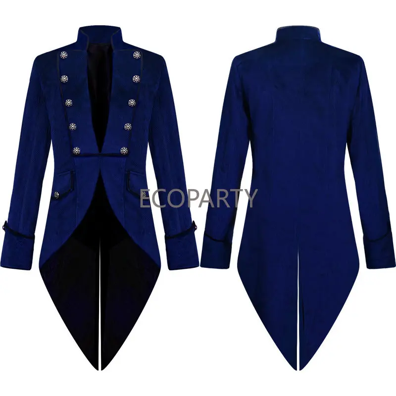 Uomo medievale vittoriano Costume Tuxedo Gentleman Tailcoat Gothic Steampunk Trench Vintage Frock Outfit Coat for Men 30