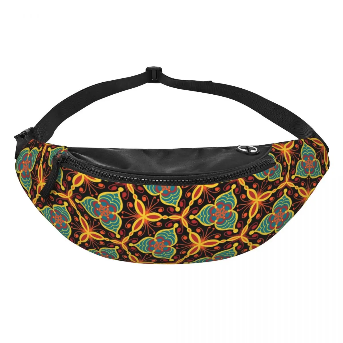 Custom Geometric Ethnic Flower Fanny Bag Customized African Ankara Style Crossbody Waist Pack Men Women Phone Money Pouch