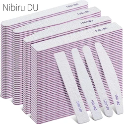 50Pcs 4 Styles Nail Files Set 100/180 Grit Double Sides Professional Acrylic Nail Files Reusable Emery Board Manicure Tools